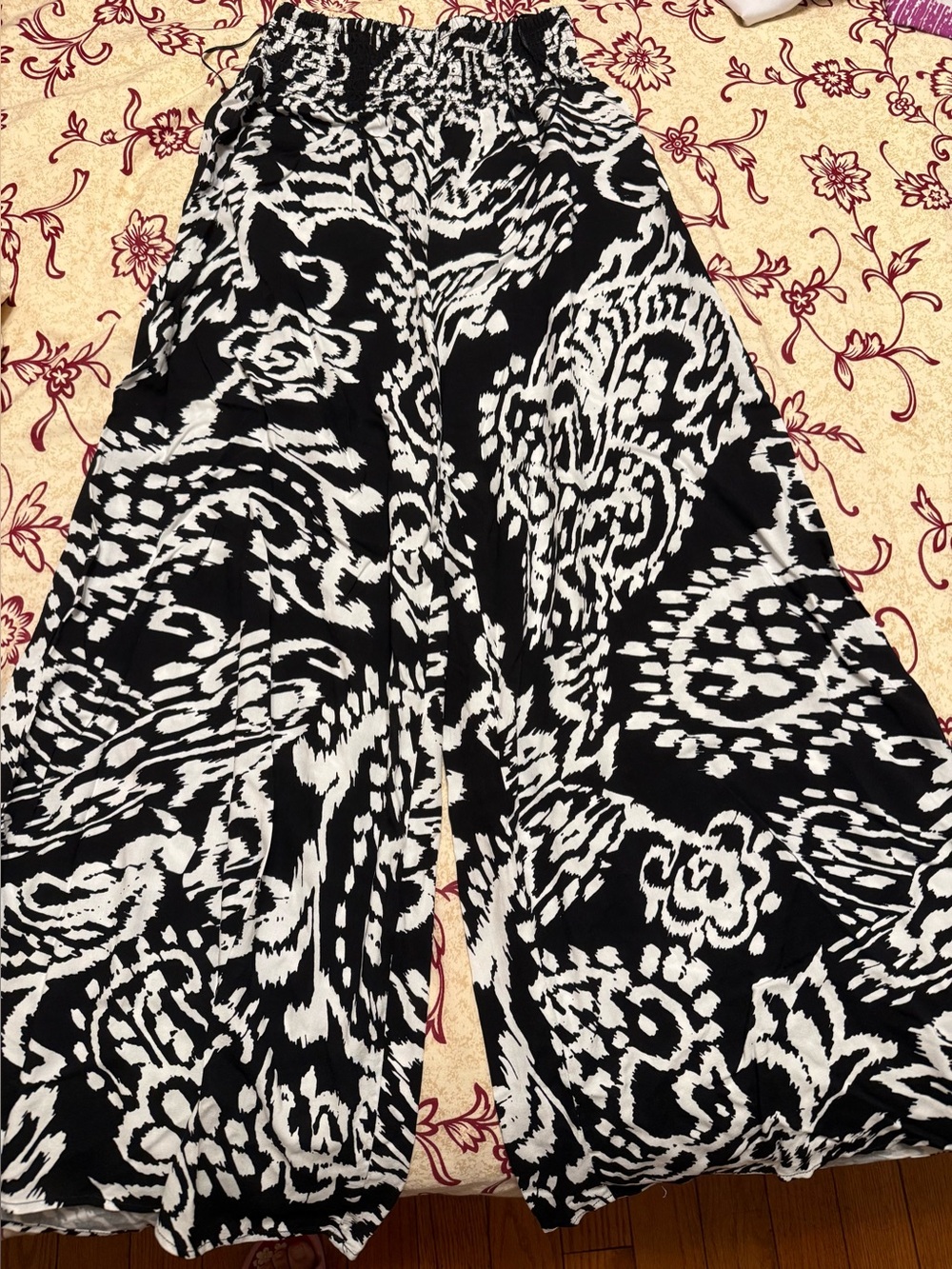 Philosophy Black and White Wide-Leg Printed Palazzo Pants